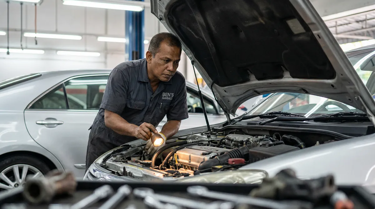 Detailed car engine bay inspection Kuala Lumpur